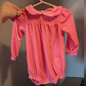 Pink velvet romper